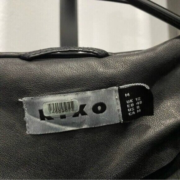 RIXO Jacket Size Medium Black Debbie Leather Read* Grunge Ruffle Bib Goth - Picture 5 of 13